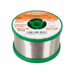 Stannol HS10 593005 soldeertin 0,7mm 250gram loodvrij met zilver