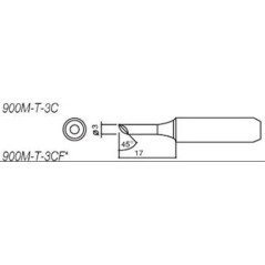 PCWork 900M-T-3C soldeerpunt 3mm schuin