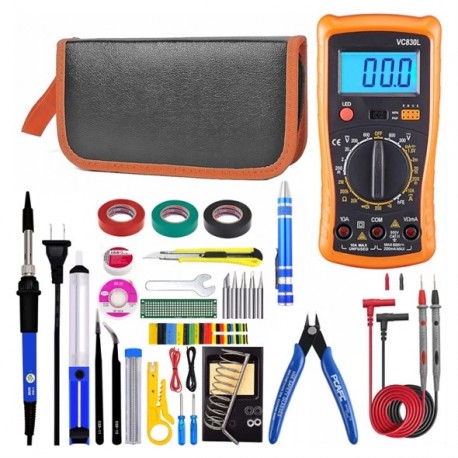 Eurokomp E6180 gereedschapsset met soldeerbout en multimeter