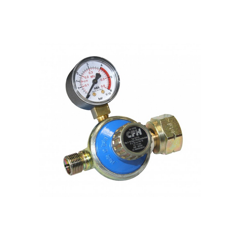 CFH DR115 Gasdrukregelaar instelbaar 1 tot 4Bar met manometer