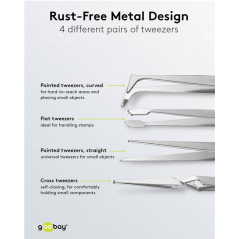 FixPoint 77101 set van 4 pincetten | Soldeerbout-shop.nl
