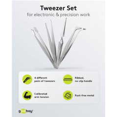 FixPoint 77101 set van 4 pincetten | Soldeerbout-shop.nl