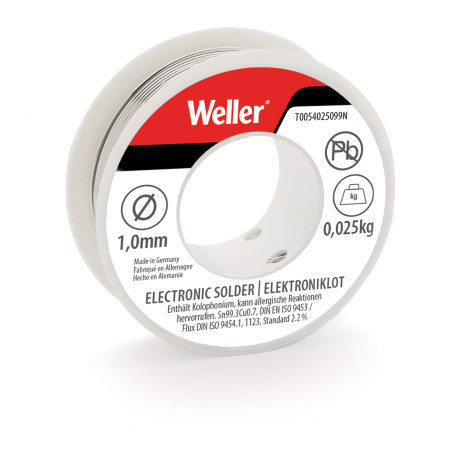 Weller EL99/1-25 Soldeertin 1mm 25gram loodvrij