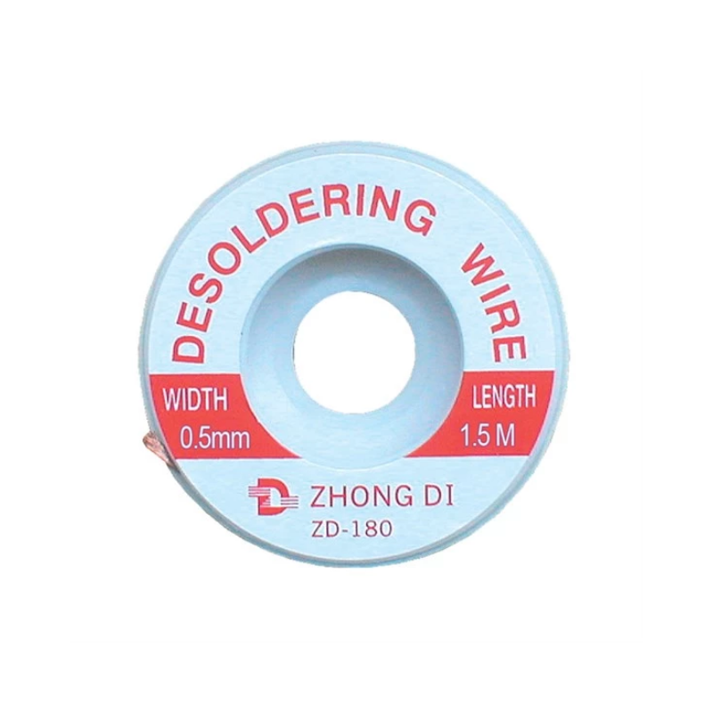 Soldeerbout-shop ZD-180 desoldeerlint 1,5m 0,5mm Soldeerbout-shop ZD-180 desoldeerlint 1,5m 0,5mm