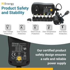 PCEnergy PCE600-UNI  Voedingsadapter DC 3-12V 0,6A 7,2W