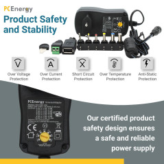 PCEnergy PCE2250-UNI  Voedingsadapter DC 3-12V 2,25A 27W