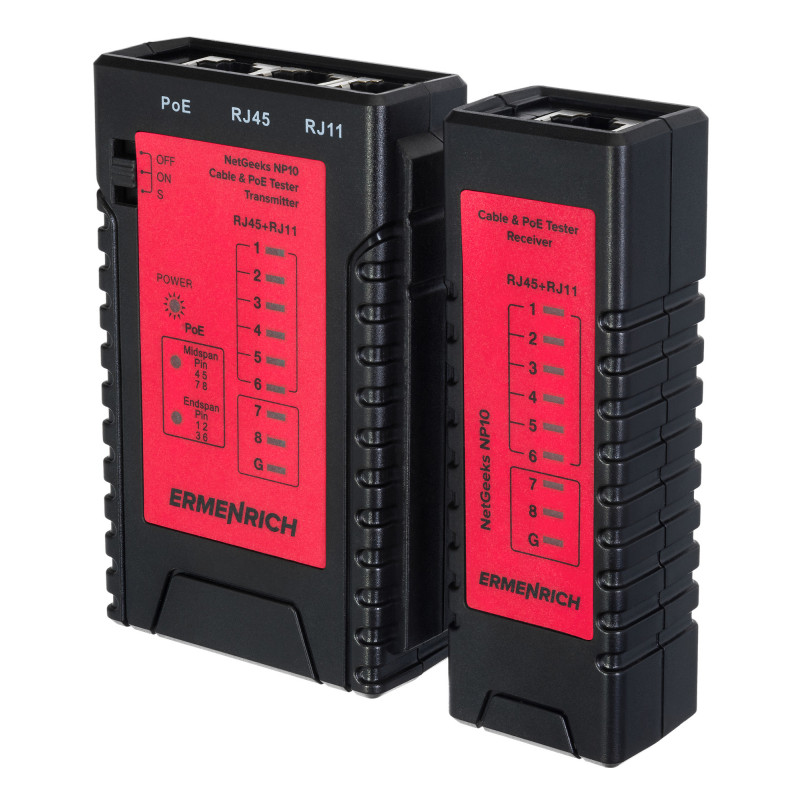 Ermenrich NP10 NetGeeks Netwerkkabeltester en PoE-tester