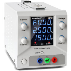 PeakTech 6170 Labvoeding 0-60VDC & 0-2,5A | Soldeerbout-shop.nl