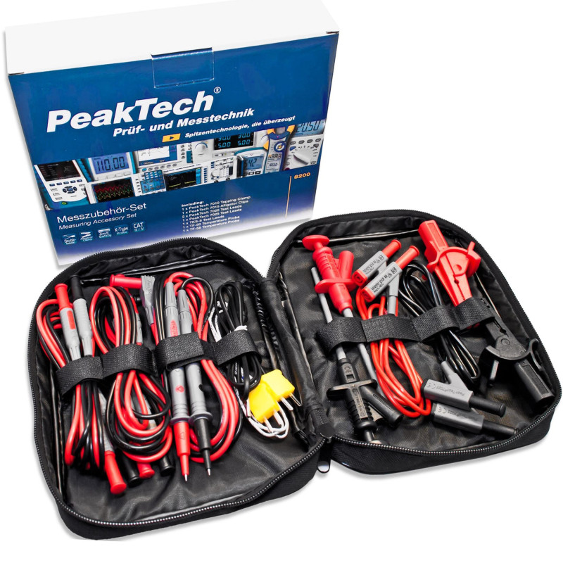 PeakTech 8200 Meetsnoerenset met diverse accessoires 14-delig