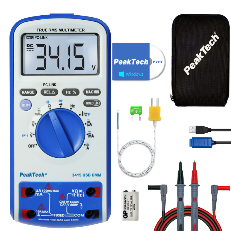 PeakTech 3415 Digitale multimeter met USB-interface