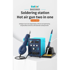 Bakon BK8586D SMD hetelucht- en soldeerstation | Soldeerbout-shop.nl
