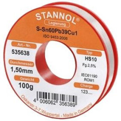 Stannol HS10 535638 soldeertin 1,5mm 100gram |  Soldeerbout-shop.nl