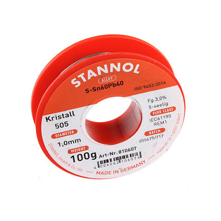 Stannol Kristall 505 810607 soldeertin 1mm 100gram | Soldeerbout-shop.nl