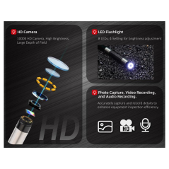 UNI-T UT663B-2m Endoscoop inspectiecamera 2m | Soldeerbout-shop.nl