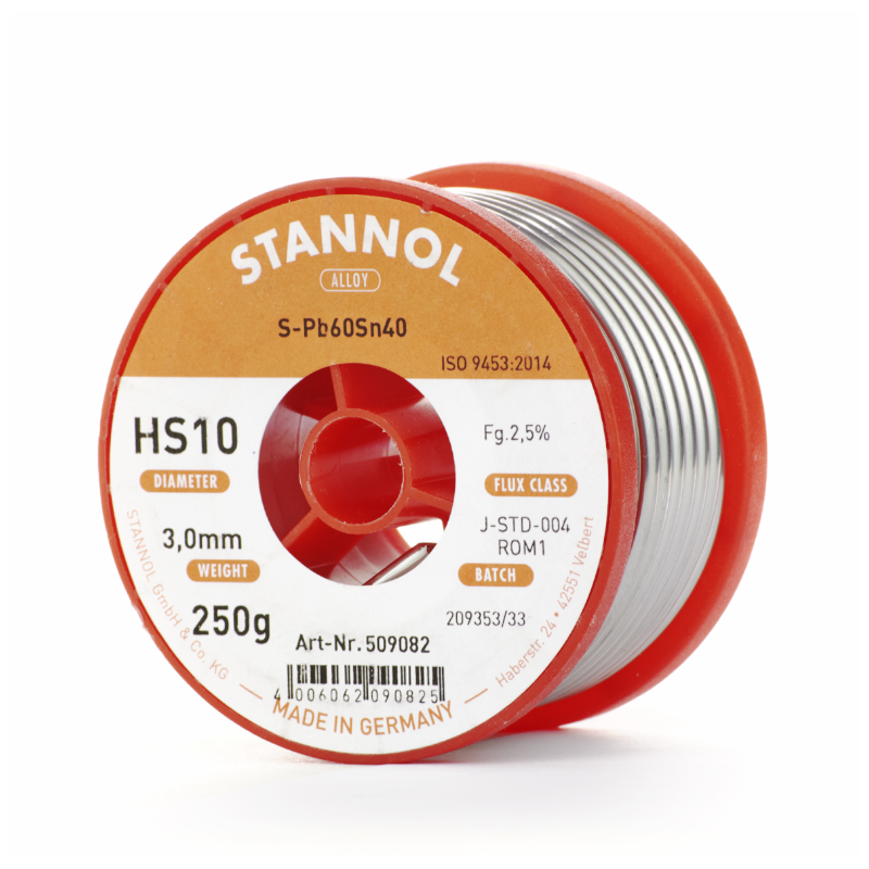 Stannol HS10 509082 soldeertin 3mm 250gram Stannol HS10 509082 soldeertin 3mm 250gram