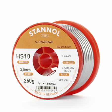 Stannol HS10 509082 soldeertin 3mm 250gram | Soldeerbout-shop.nl