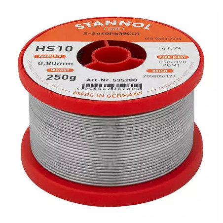 Stannol HS10 535639 soldeertin 1,5mm 250gram | Soldeerbout-shop.nl