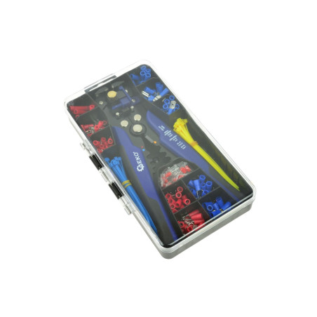 GEKO G01776 3-in-1 Strip-, knip- en krimptang met AMP-kabelschoenen 260-delig