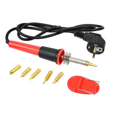 GEKO G20051 houtbrandpen met extra brandpunten 6-delig | Soldeerbout-shop.nl