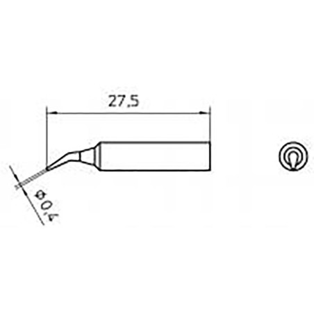 Weller XNT 1X  Soldeerpunt spits gebogen 0.4mm
