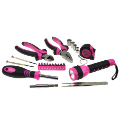 GEKO G10107 23-delige gereedschapsset (roze) | Soldeerbout-shop.nl