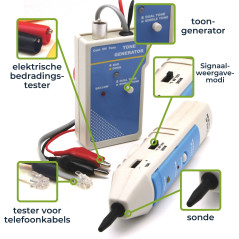 Velleman VTTEST11 Kabeltester en kabelzoeker | Soldeerbout-shop.nl