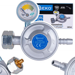 GEKO G80548 Gasdrukregelaar 37mBar met niveaumeter | Soldeerbout-shop.nl