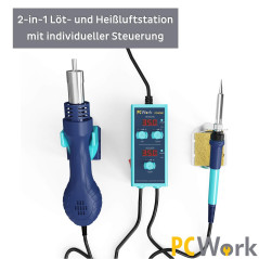 PCWork PCW09C 2-in-1 SMD hetelucht- en soldeerstation | Soldeerbout-shop.nl