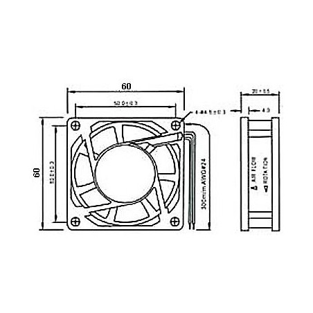 Soldeerbout-shop T409 ventilator 60x60x20mm 12VDC