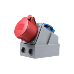 McPower CEE-combinatie wandcontactdoos 16A 5-polig + Schuko | Soldeerbout-shop.nl