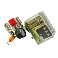 GEKO G80324 Pressostaat drukschakelaar met 2 manometers voor 400V compressor