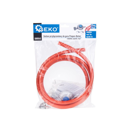 GEKO G80543 Gasdrukregelaar 37mBar met gasslang 2m