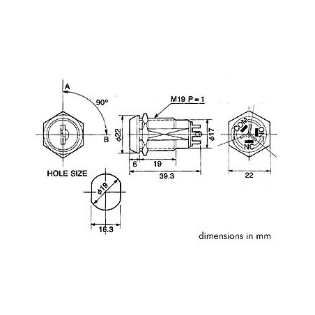 Velleman KS2 Sleutelschakelaar 1-Polig ON-ON (SPDT)