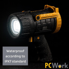 PCWork PCW12I LED Handschijnwerper met accu 1590lumen IPX7 | Soldeerbout-shop.nl