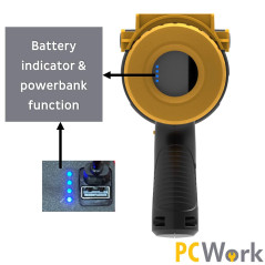 PCWork PCW12I LED Handschijnwerper met accu 1590lumen IPX7 | Soldeerbout-shop.nl