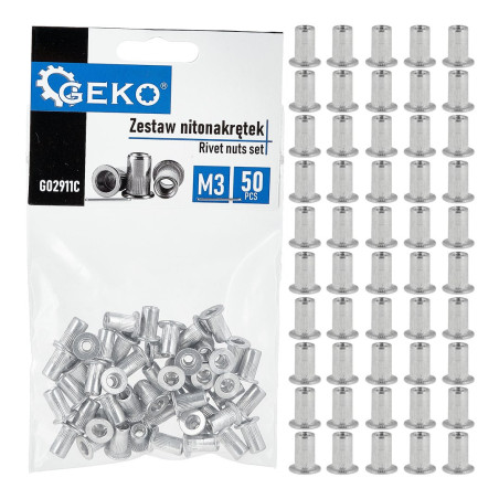 GEKO G02911C Blindklinkmoeren M3 aluminium (50 stuks) | Soldeerbout-shop.nl