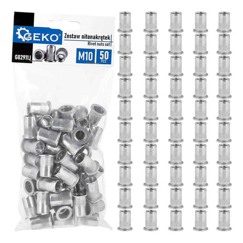 GEKO G02911J Blindklinkmoeren M10 aluminium (50 stuks) GEKO G02911J Blindklinkmoeren M10 aluminium (50 stuks)