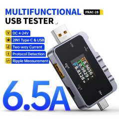 Fnirsi FNAC-28 USB-A en USB-C tester en meter | Soldeerbout-shop.nl