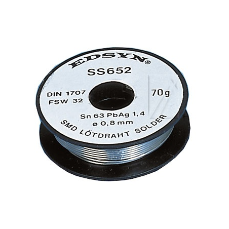 Edsyn SS652 Soldeertin 0,8mm 70gram met zilver | Soldeerbout-shop.nl
