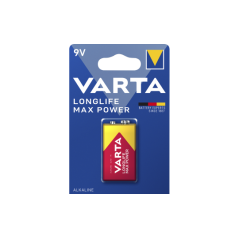 Varta Longlife Max Power 9V Alkaline blokbatterij | Soldeerbout-shop.nl