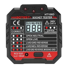 Habotest HT106D Teststekker met 30mA aardlektest  | Soldeerbout-shop.nl