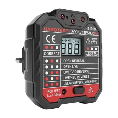 Habotest HT106D Teststekker met 30mA aardlektest