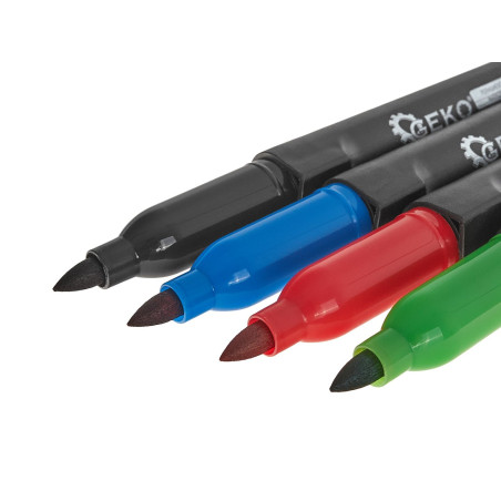 GEKO G29022 Fine point permanent marker kleurenset (4 stuks) | Soldeerbout-shop.nl