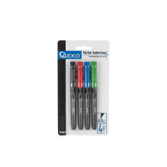 GEKO G29022 Fine point permanent marker kleurenset (4 stuks) | Soldeerbout-shop.nl
