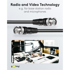 Goobay 50089 RG58 BNC-kabel 50 Ohm 300cm |  Soldeerbout-shop.nl