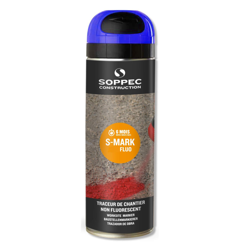 SOPPEC S-Mark markeerverf spuitbus 500ml blauw SOPPEC S-Mark markeerverf spuitbus 500ml blauw