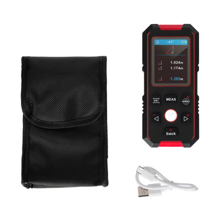 Ermenrich SM90 3-in-1 Wanddetector, waterpas en laserafstandsmeter 40m (rood)