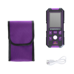 Ermenrich SM90 3-in-1 Wanddetector, waterpas en laserafstandsmeter 40m (paars)