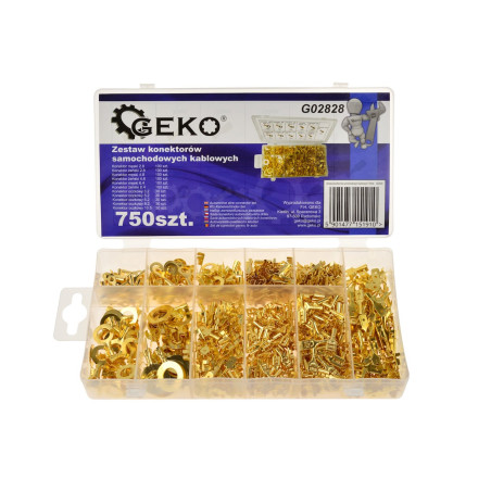 GEKO G02828 Ongeïsoleerde AMP-kabelschoenen assortiment 750-delig | Soldeerbout-shop.nl