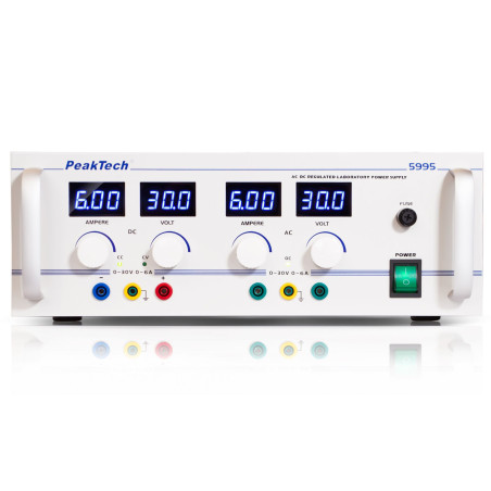 PeakTech 5995 Laboratoriumvoeding 0-30V & 0-5A AC/DC | Soldeerbout-shop.nl